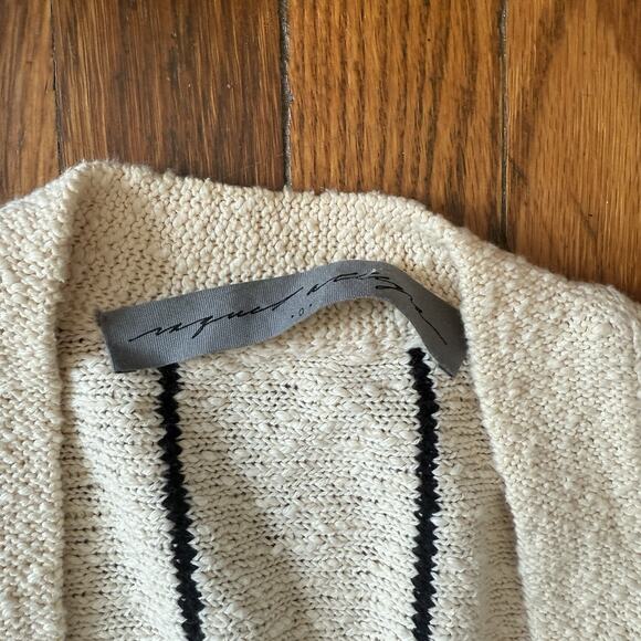 Raquel Allegra Ivory Cardigan Small Aztec Boho Knit with Fringe Detail - Picture 2 of 12